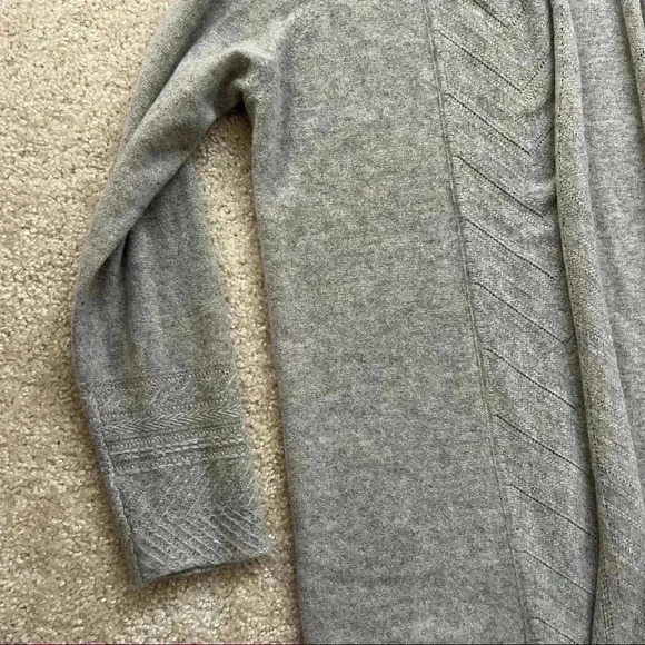 InCashmere Drape Front Open Cardigan Gray Women’s Size Large $219 100% Cashmere - Picture 6 of 16
